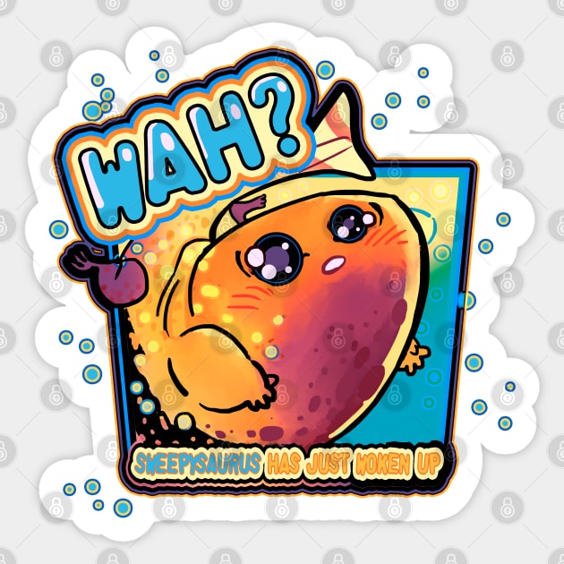 WAH sweepysaurus has just woken up Sticker by KO-of-the-self